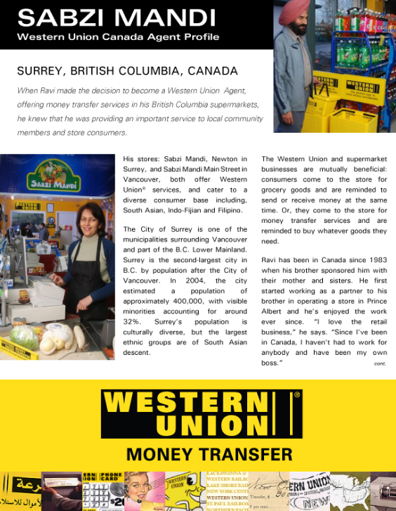 Sabzi Mandi Western Union Canada
